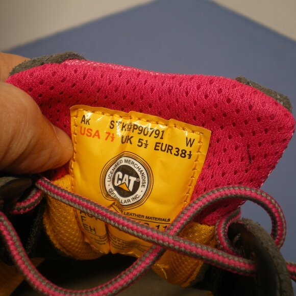 CAT Pink and Gray Steel Toed Shoes, Size 7 1/2 - Picture 8 of 8